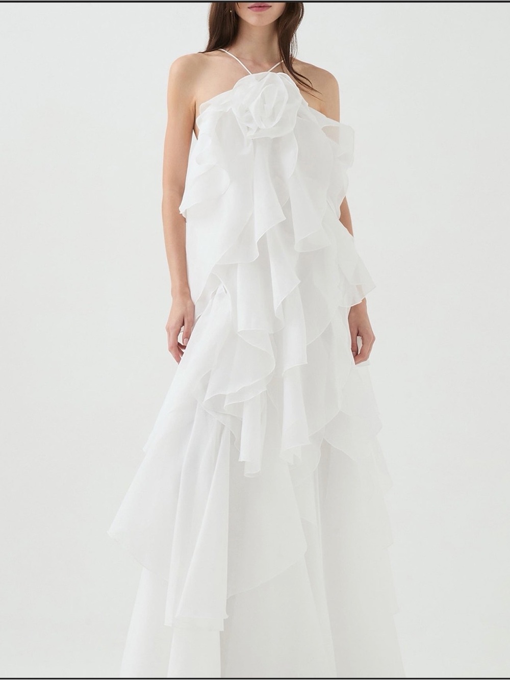 Aje Ivory Layered Ruffle Formal Dress